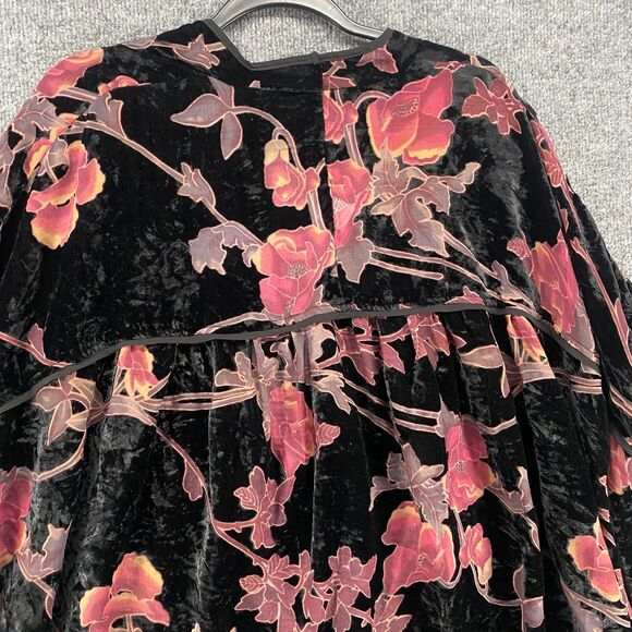 FATE by LFD Kimono Size M Velvet Burnout Floral Open Front Fairy Whimsical Goth - Picture 5 of 9